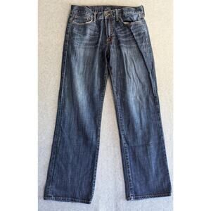 LUCKY BRAND Jeans Size 34x31 Straight Leg Faded Zip Fly 5 Pkt Dark‎ Wash Men